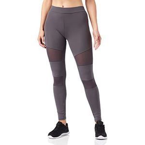 Urban Classics Tech Mesh yogabroek voor dames, lange streetwear- en sportbroek met inzetstukken van netstof