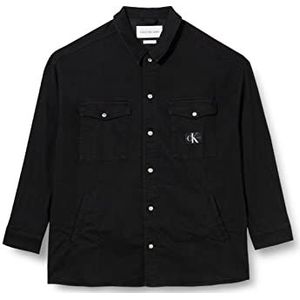 Calvin Klein Herenshirt Utility Jacket Plus Casual, Denim Rinse, XXL, Denim Spoel, XXL