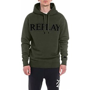 Replay Heren hoodie met capuchon, legergroen 238, L