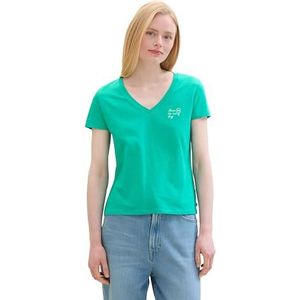 TOM TAILOR Denim T-shirt voor dames, 35363, lichtgroen, XL