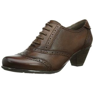 Jana 23300 Brogue lage veterschoenen voor dames, bruin cognac 305, 36 EU Breed