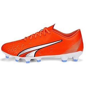 PUMA Ultra Play Fg/Ag WN's voetbalschoen voor dames, Ultra Oranje Puma Wit Blauw Glimmer, 38.5 EU