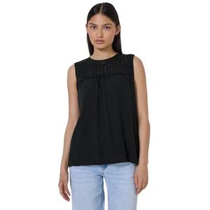 Street One Studio - Dames Top - Zwart - Met Mesh Detail