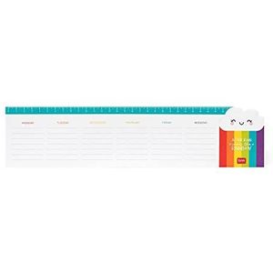 Legami - Bureauplanner, Smart Planer, 34 x 8 cm, 55 vellen verwijderbaar, papier 80 g/m², Made in Italy, Rainbow