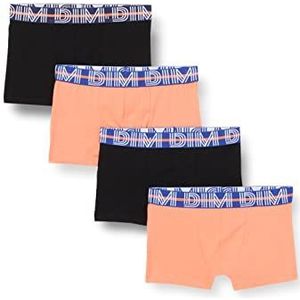 Dim 4 x boxershorts van stretchkatoen met contrasterende tailleband voor kinderen, Meerkleurig, 14 Jaren