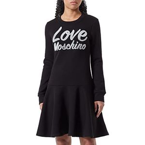 Love Moschino - Jurk - Zwart - Katoenmix - Lange Mouwen