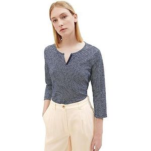 TOM KLEERMAKER dames-T-shirt met 3/4-mouwen en patroon