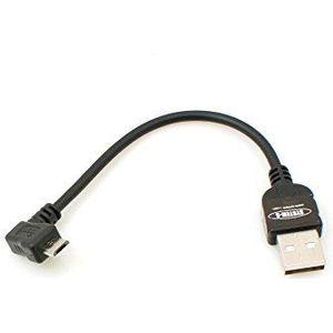 Systeem-S 10 cm Micro USB 2.0 kabel links gehoekt 90 graden hoek adapter