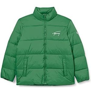 Tommy Jeans Heren TJM Signature Puffer Gewatteerde Jassen, Groene malachiet, L