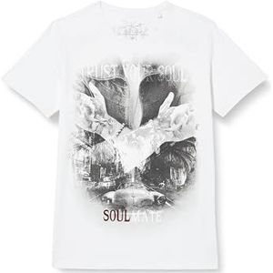 KEYLARGO Heren T-shirts MT HIT The Road Jack Round, wit (1000), M