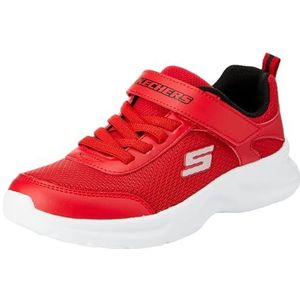 Skechers Sneakers voor jongens, rood textiel/synthetisch/zwart en zilver trim, 43 EU, Rood Textiel Synthetisch Zwart Zilver Trim, 43 EU