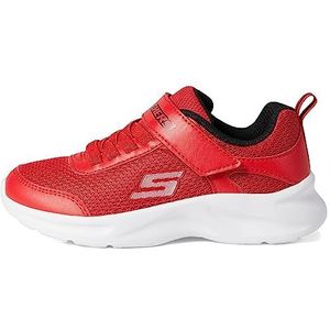 Skechers Sneakers voor jongens, rood textiel/synthetisch/zwart en zilver trim, 43 EU, Rood Textiel Synthetisch Zwart Zilver Trim, 43 EU