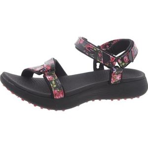 Skechers Dames Go Golf 600 Sandaal Schoen, Zwart Multi Gekleurde Bloemenprint, 39.5 EU