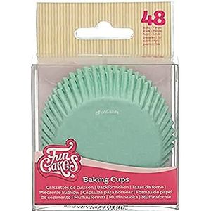 FunCakes Baking Cups Mint Green: Perfect voor alle cupcakes, Cupcakes en meer, Taart decoratie, pk/48