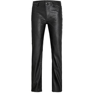 JACK & JONES Jjxx Jxkenya Hw Straight Faux Leat Pants Noos broek voor dames, Zwart/detail: mat - lang, XL