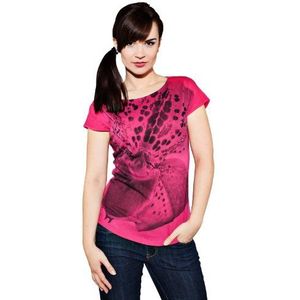 edc by ESPRIT T-shirt voor dames print 054CC1K044, roze (boosted pink 675), XS