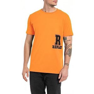 Replay Heren T-shirt, Ultra Oranje 727, XXL