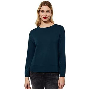 Street One Oversized damesshirt met lange mouwen, deep teal blue, 42