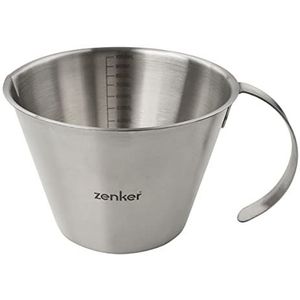 Zenker 44993 maatbeker, 1 liter, maatbeker, maatbeker, gebaksglas, roestvrij staal, zilver, 20 x 15 x 10 cm