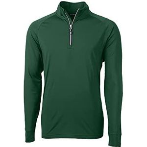 Cutter & Buck Men's Long Sleeve Adapt Eco Knit Quarter Zip Pullover, Hunter, XXL