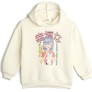 Koton Girls Crew Neck Long Sleeve Anime Printed Sweatshirt, ecru(010), 13-14 Jahre