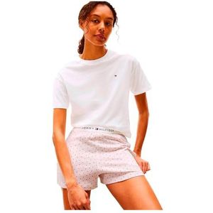 TOMMY HILFIGER Dames SS PRT PJ SHORT SET UW0UW05760, Roze, L, Roze (Wit/Mini Streep Paisley), L