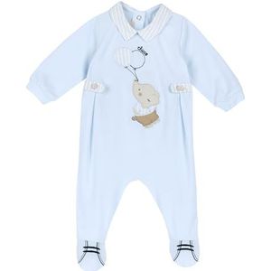 Chicco, Babyrompertje van zacht en licht katoen, met comfortabele rugopening, ideaal voor lente en herfst, ontworpen in Italië, babykleding 0-24 maanden, lichtblauw (1), 12 Maanden
