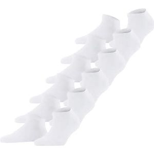 FALKE Dames Korte Sokken Happy 6-Pack W SN Katoen Kort Eenkleurig Multipack 6 Paren, Wit (White 2000), 39-42