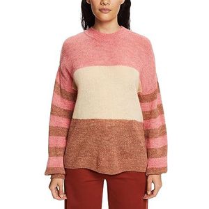ESPRIT Pullover in colorblock-design, wolmix, koraalrood (coral red), M