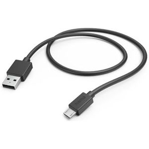 Hama Micro-USB-kabel 1 m (data- en snellaadkabel, USB-A naar micro-USB, Ideal PS4-controller, Galaxy S7 S6, Android-apparaten) zwart