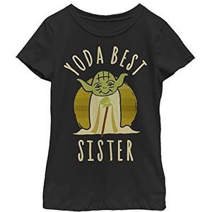 Star Wars Best Sister Yoda Says T-shirt voor meisjes, zwart, S