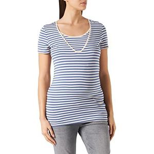 Noppies Dames Tee Nursing Short Sleeve Stripe Holley T-shirt, grijs/blauw, 40