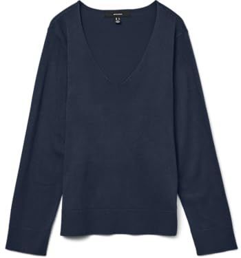 VERO MODA - VMSILJE - Trui - Navy - Lange Mouw - V-hals