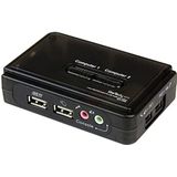 StarTech.com 2-poort USB KVM-switch Zwart met Audio en Bekabeling