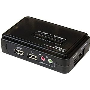 StarTech.com 2-poort USB KVM-switch Zwart met Audio en Bekabeling