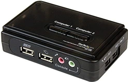 StarTech.com 2-poort USB KVM-switch Zwart met Audio en Bekabeling