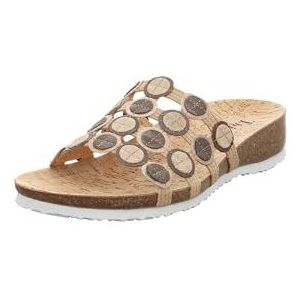 Think! dames JULIA chromfrei gegerbte nachhaltige Pantolette, LINEN/KOMBI 4010