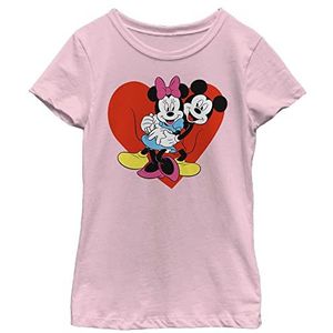 Disney Characters BE Mine Girl's Solid Crew Tee, Light Pink, X-Small, Rosa, XS