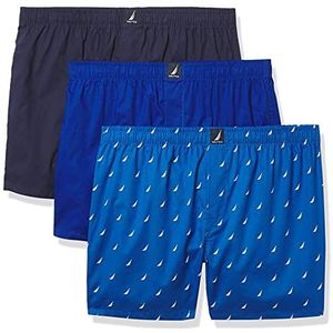 Nautica - Set van 3 Boxershorts - Peacoat/Ocean Lapis/Sails Sea Cobalt - Geweven Katoen