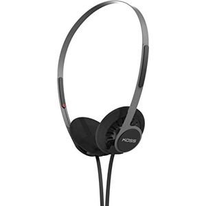 Koss KPH40 Utility-on-ear hoofdtelefoon, afneembaar verwisselbaar snoersysteem, retrostijl, ultralicht ontwerp (stealth zwart)