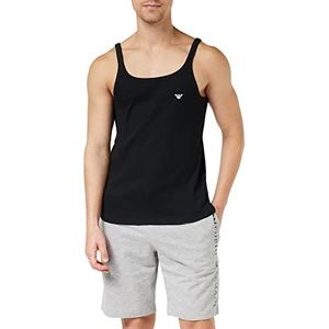 Emporio Armani Underwear Men's Ribbed Stretch Cotton Top Tank, Zwart, XL, zwart, XL