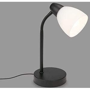 Briloner Lampen - tafellamp, tafellamp incl. kabelschakelaar, 1x E14, max. 25 Watt, wit-zwart, 185x300mm (DxH)