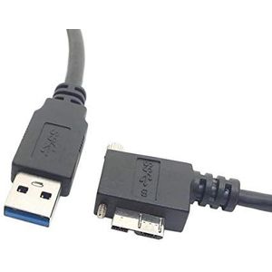 Systeem-S 5m USB-kabel 3.0 A naar hoek 3.0 met borgschroef voor Nikon D800 D810