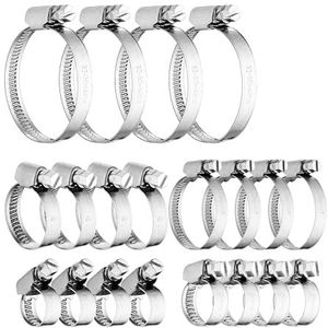 Relaxdays - Slangklemmen - 20 Stuks - Roestvrij Staal - Zilver