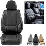 VEVOR Stoelhoezen, universele autostoelhoezen voorstoelen, 6 stuks kunstleren stoelhoes, volledig gesloten ontwerp, afneembare hoofdsteun en airbag compatibel, voor de meeste auto's, SUV's en