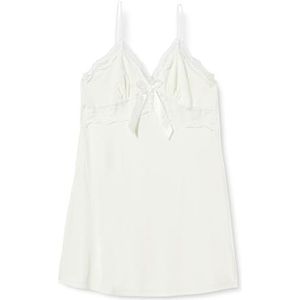 Clotth Damespyjama, V-hals, gouden fluwelen pyjama, kant, sexy pyjama met sling, wit-xl, XL