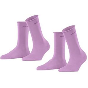 ESPRIT dames Sokken Basic Pure 2-pack biologisch katoen dun effen 2 paar , Rood (Orchid 8621), 35-38