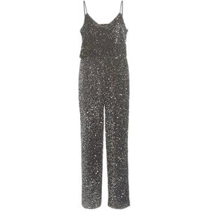 Vila Dames Vifaith V-hals S/L Sequin Jumpsuit/Vol, zilver, S