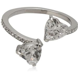 Swarovski Attract Soul open ring, Hart, Wit, Rodium toplaag