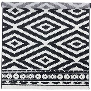 Homemania Machinaal vervaardigd tapijt Quake 3 druk, modern, zwart, crèmekleurig, polypropyleen, 120 x 170 x 0,1 cm